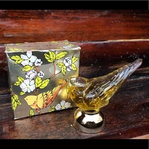 Avon Song Bird Decanter Full w “Here’s my Heart “